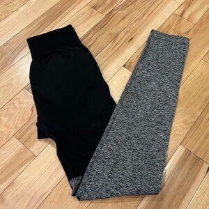 Gymshark Two Tone Black & Grey Seamless Workout Leggings - Women’s Size XS